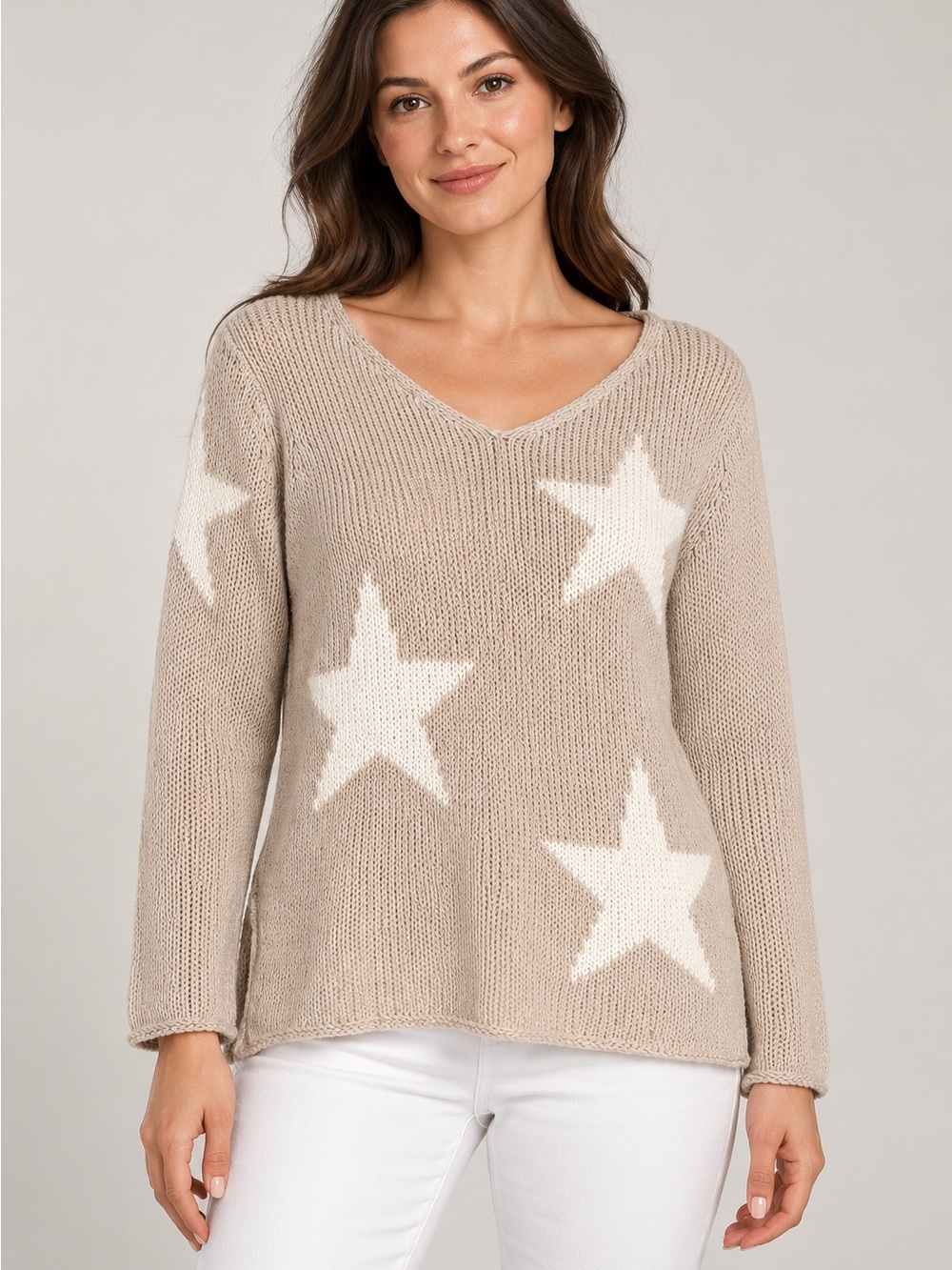 Wooden Ships Star V-Neck Sweater